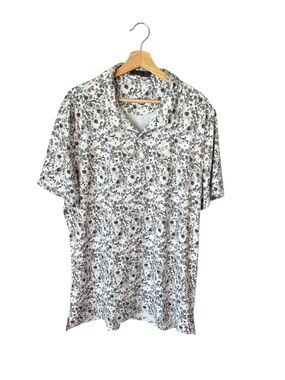 G/FORE G4 Botanic Garden Tech Bird Floral Print Golf Polo Oak Size Men’s XL